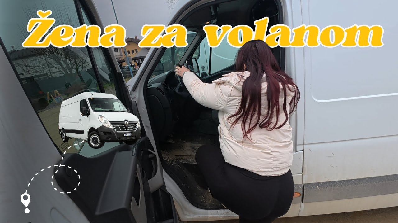 Family vlog: žena vozi kombi