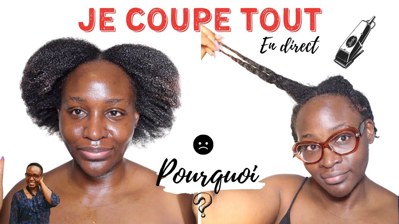 BIG CHOP N°2 : J'AI COUPÉ MES CHEVEUX CRÉPUS AFRO! JE ME RASE EN DIRECT / #VLOG 😱  NELLYGDEUGOUE