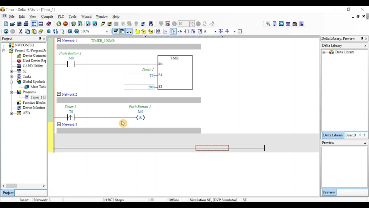ISPSOFT Timer Programming  For PLC Delta DVP