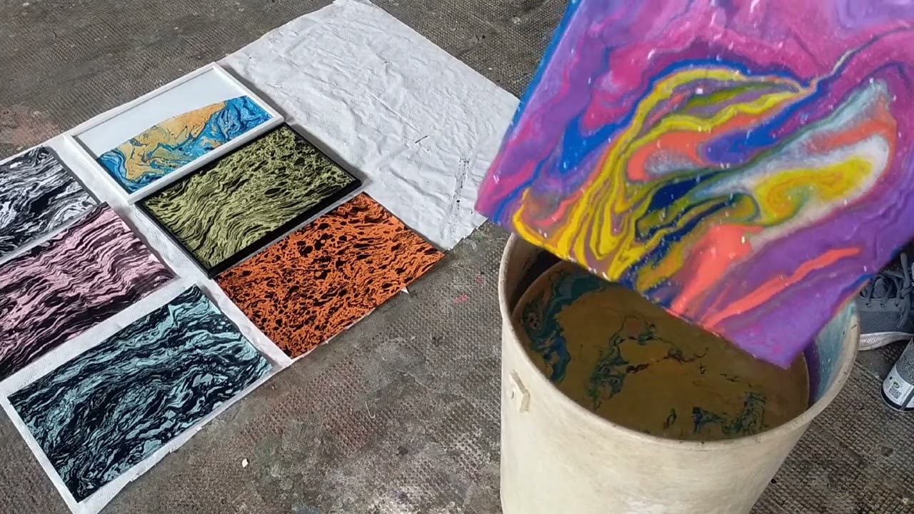 PINTAR SOBRE AGUA 💧🔥 DOS LIENZOS A LA VEZ 🤔 ABSTRACTOS EN DOS MINUTOS 💥