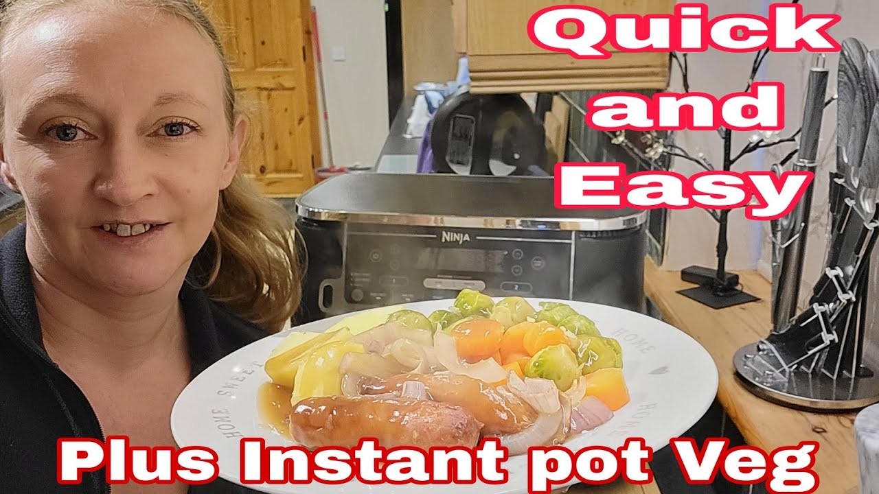 Ninja Sausage with onions in gravy | Air Fryer sausages onions in gravy