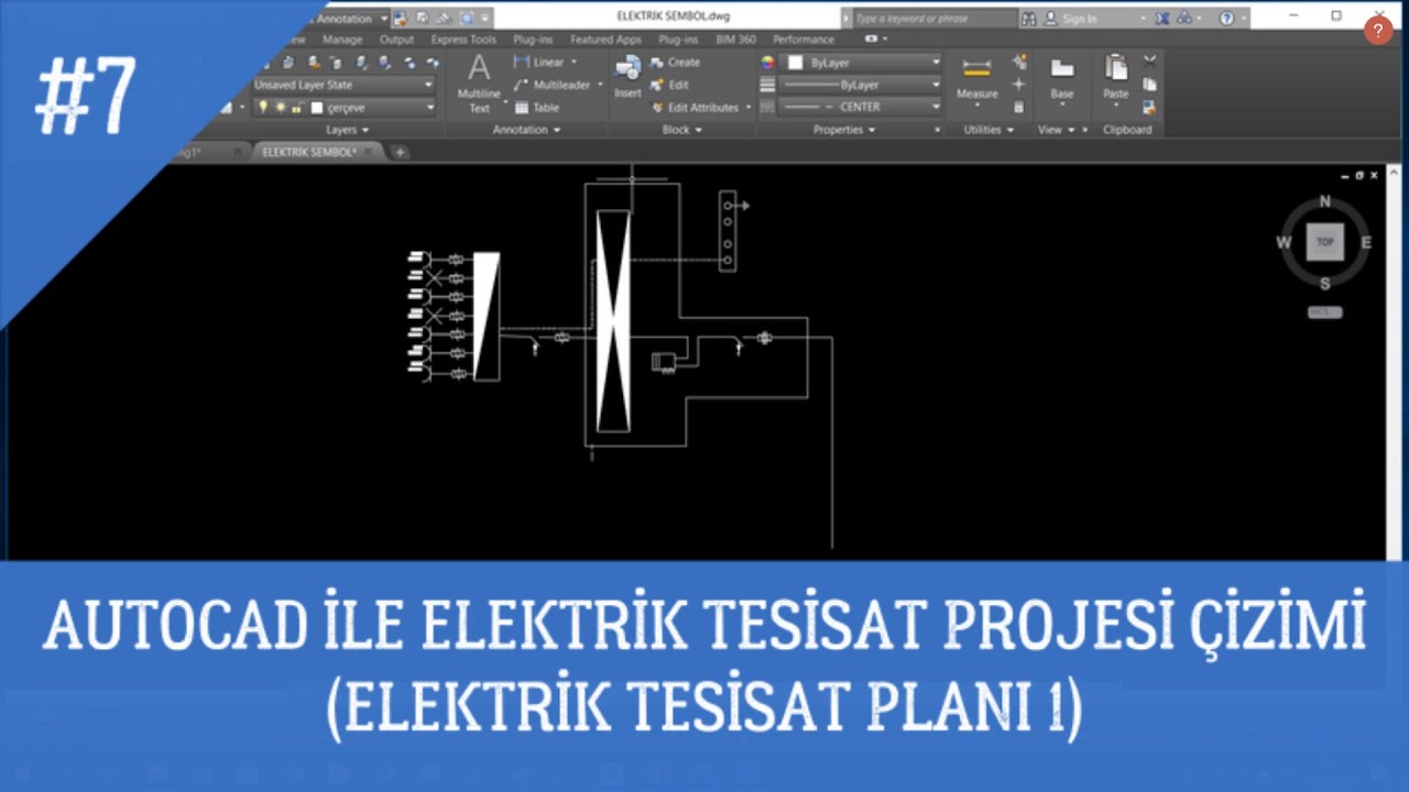 AUTOCAD İLE ELEKTRİK TESİSAT PROJESİ ÇİZİMİ (ELEKTRİK TESİSAT PLANI 1)