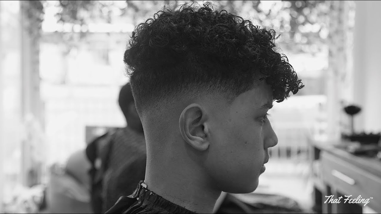 Mid-Fade and Curls BARBER TUTORIAL on AFRO HAIR