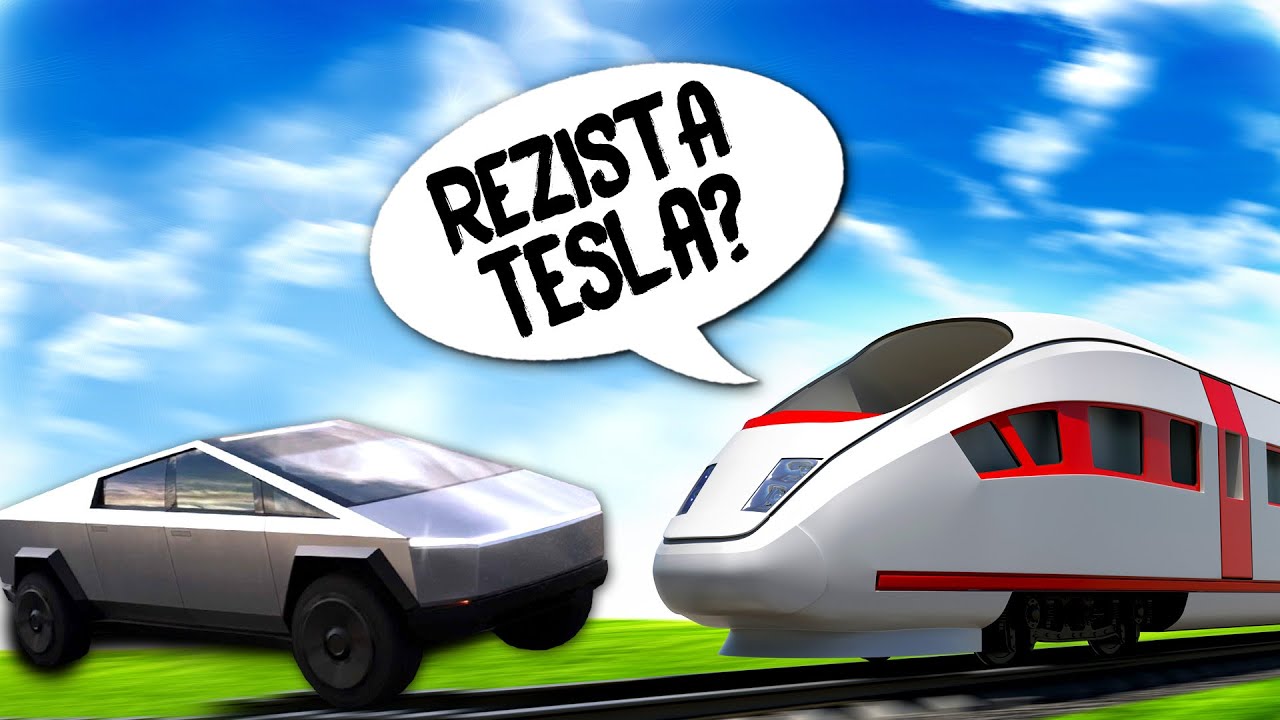 Rezista TESLA CyberTruck VS TREN ? Brick Rigs