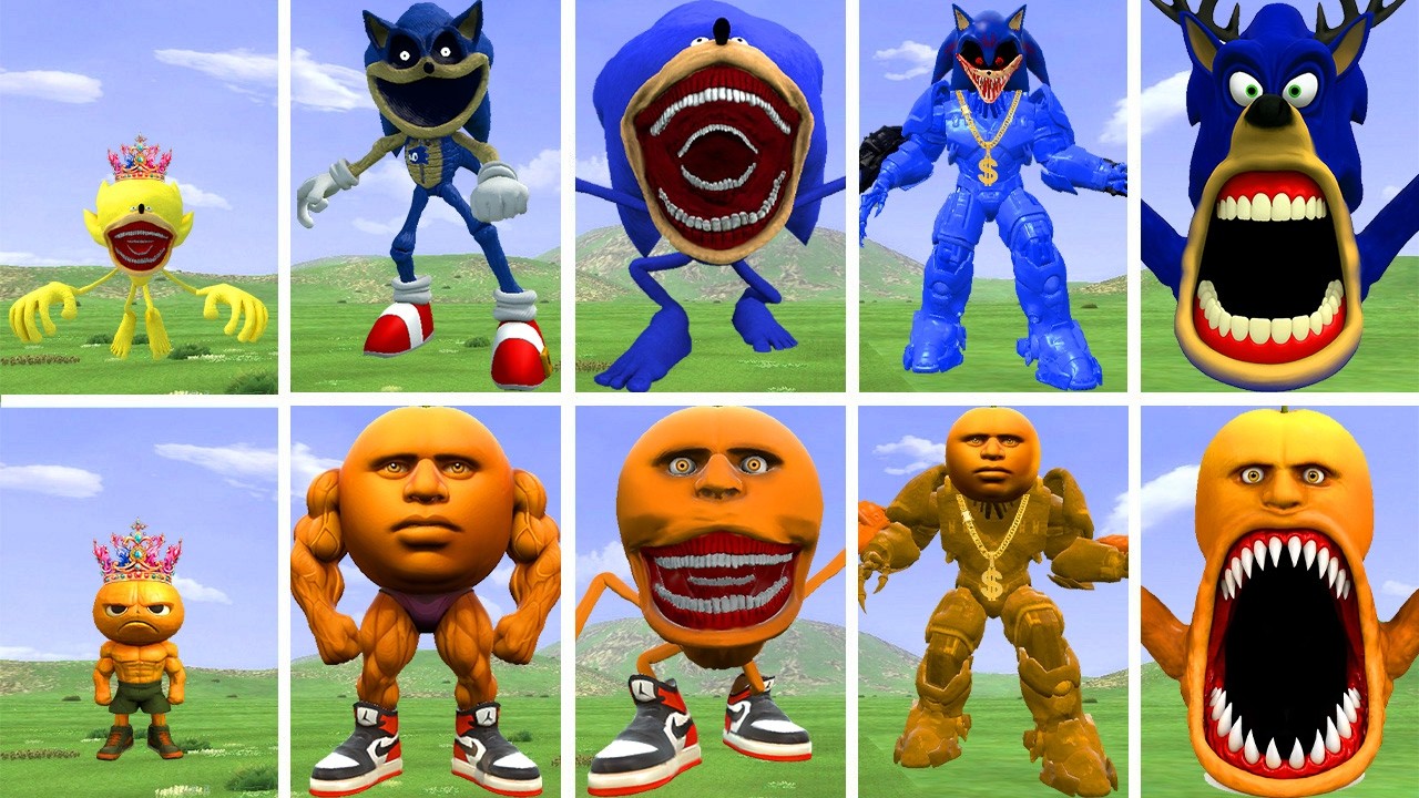 ALL NEW EVOLUTIONARY FORMS OF SONIC EXE MONSTER VS TRALALERO TRALALA  MONSTER IN GARRY'S MOD!