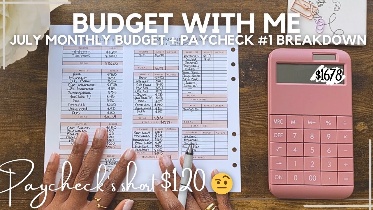 Budget With Me | July 2025 Paycheck #1 Breakdown | Payday Routine | Monthly Budget Overview