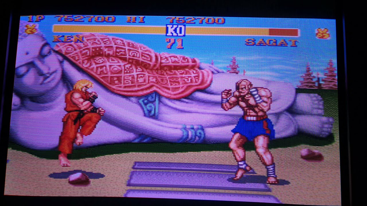 Street Fighter 2 World Warrior (SNES) on CRT TV - Ken Level 7