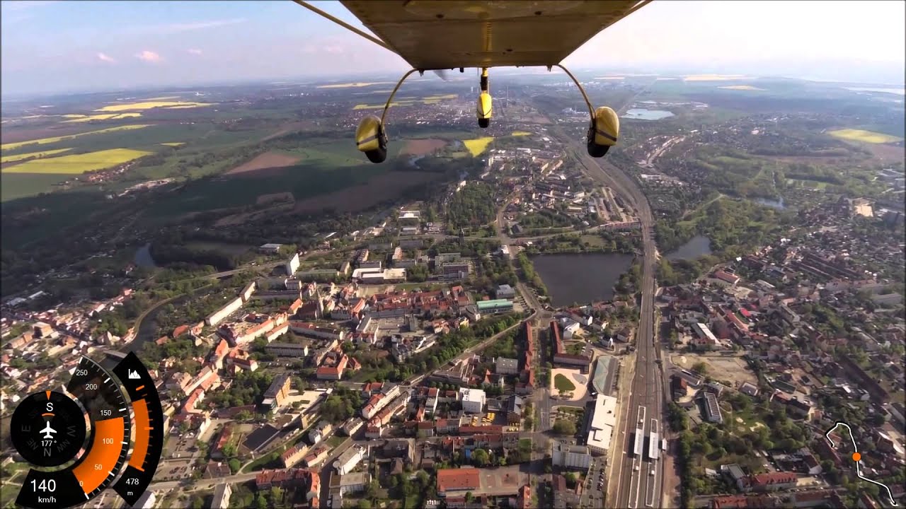 Flug vom Flugplatz Merseburg - Schkopau - Waldbad Leuna [HD]