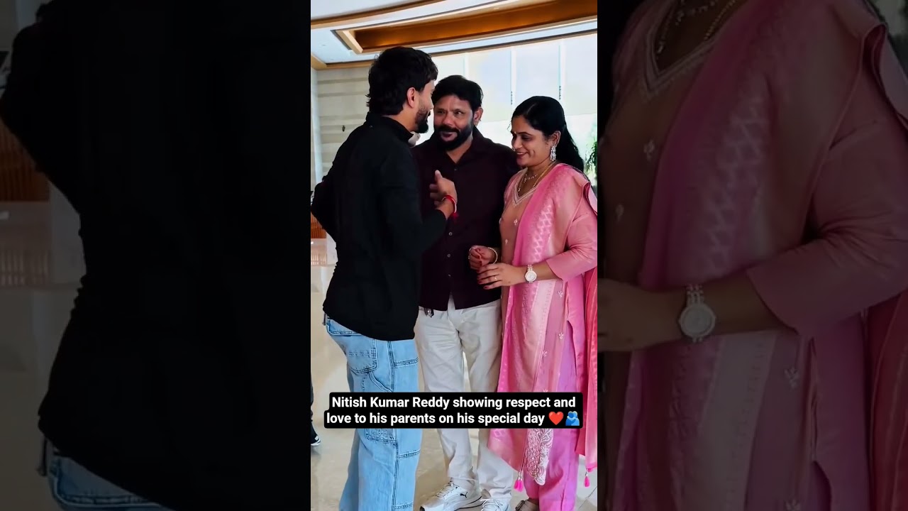 Nitish Kumar Reddy showing respect and love to his parents on his special day ❤️
