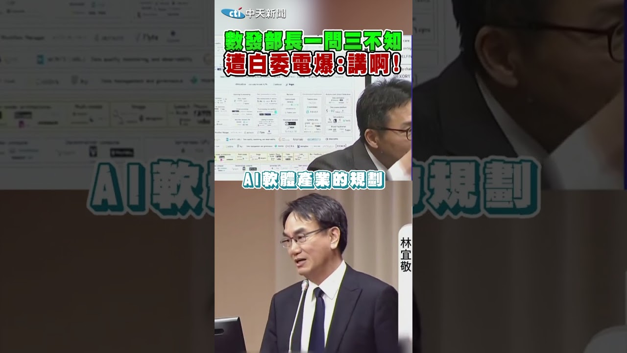 數發部長一問三不知 遭白委電爆:講啊! #shorts
