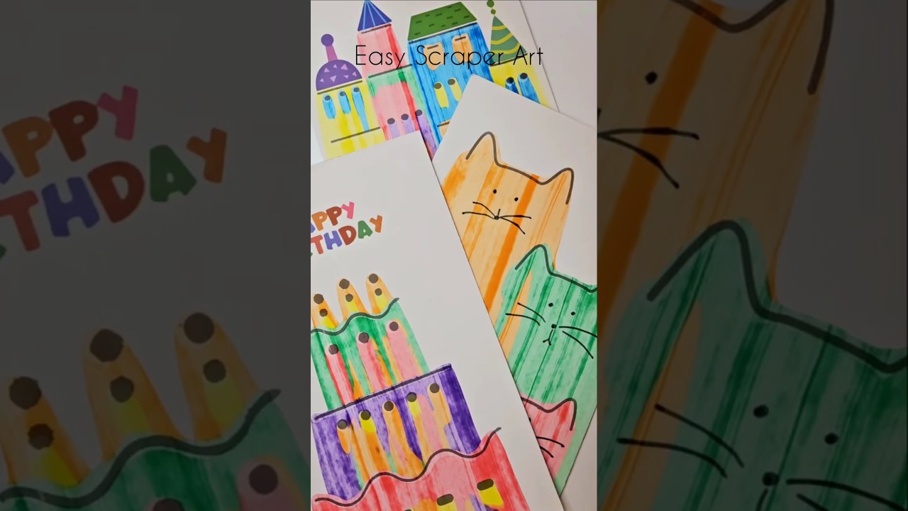 Birthday Card with Scraper Art 