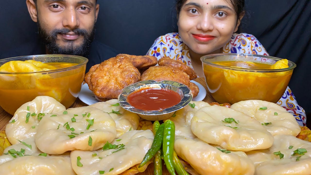 EATING SH,MOMO CHALLENGE,STEAME MOMO,FRY MOMO,JHOL MOMO WITH SPICY CHUTNEY❤️❤️