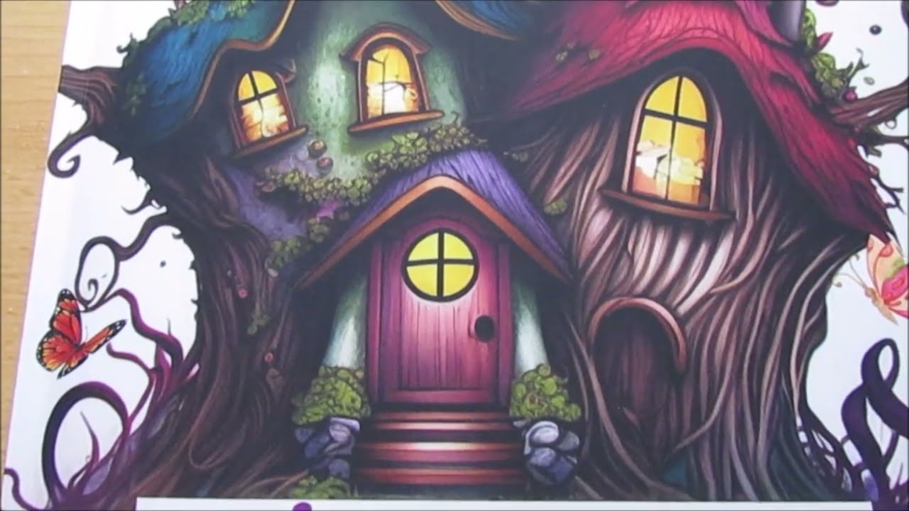 Flip Through - Fairy Houses - Coloring Book For Adults