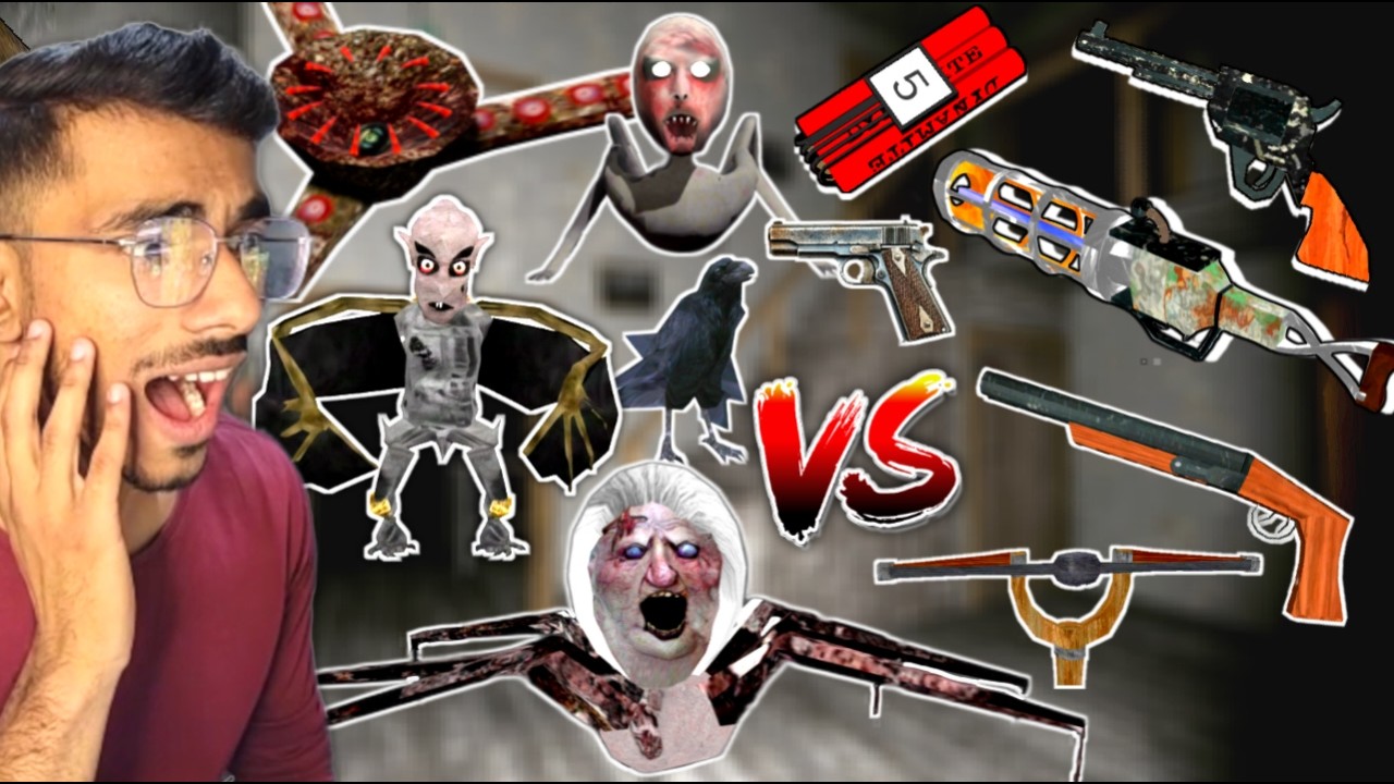 Granny All New Pets Vs All New Weapons - Granny 1 2 3 4 5 All Chapters (Funny Gameplay 🤣)