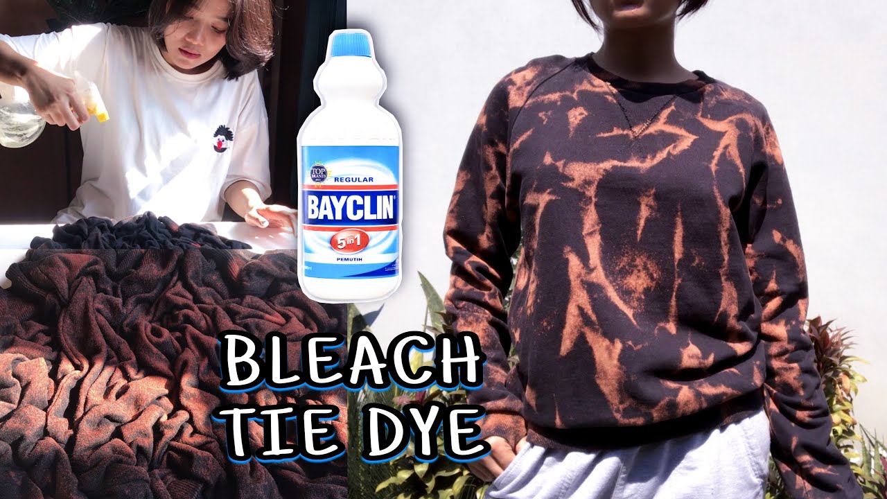 TUTORIAL BLEACHING TIE DYE BAJU HITAM MENGGUNAKAN PEMUTIH