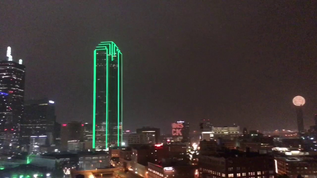 Thunderstorm Hits Dallas Downtown During Early Morning Rush Hour