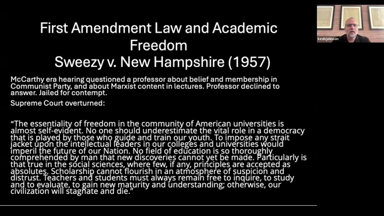 Finegold Lecture 2026 - Dr. Johnson Lecture on Academic Freedom: First Amendment Laws and Values