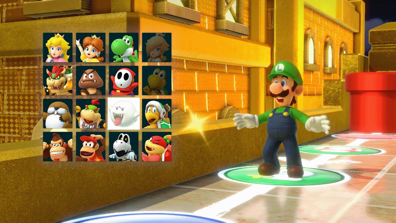 Super Mario Party - Luigi vs Mario vs Wario vs Waluigi - Kamek's Tantalizing Tower