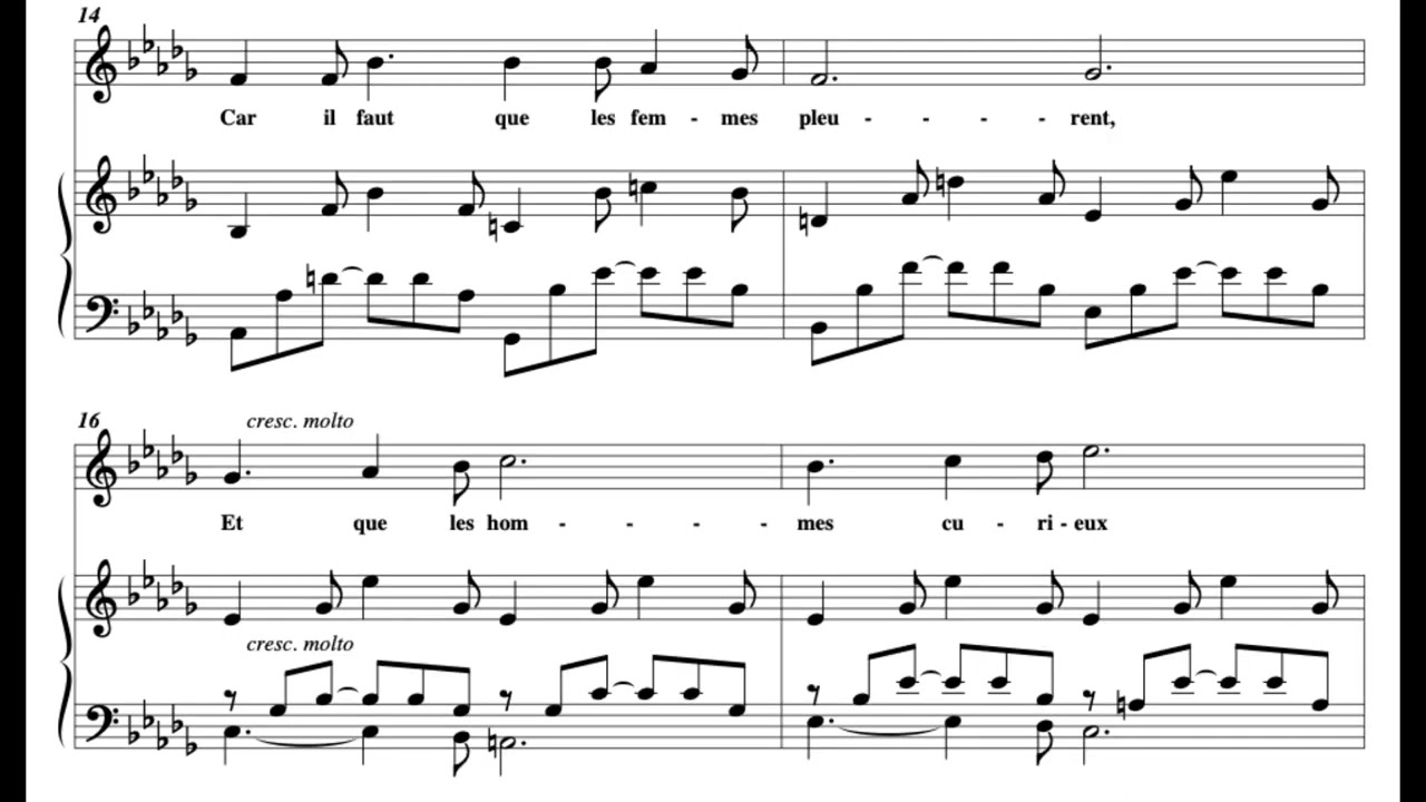 Les Berceaux (G. Fauré) Score Animation