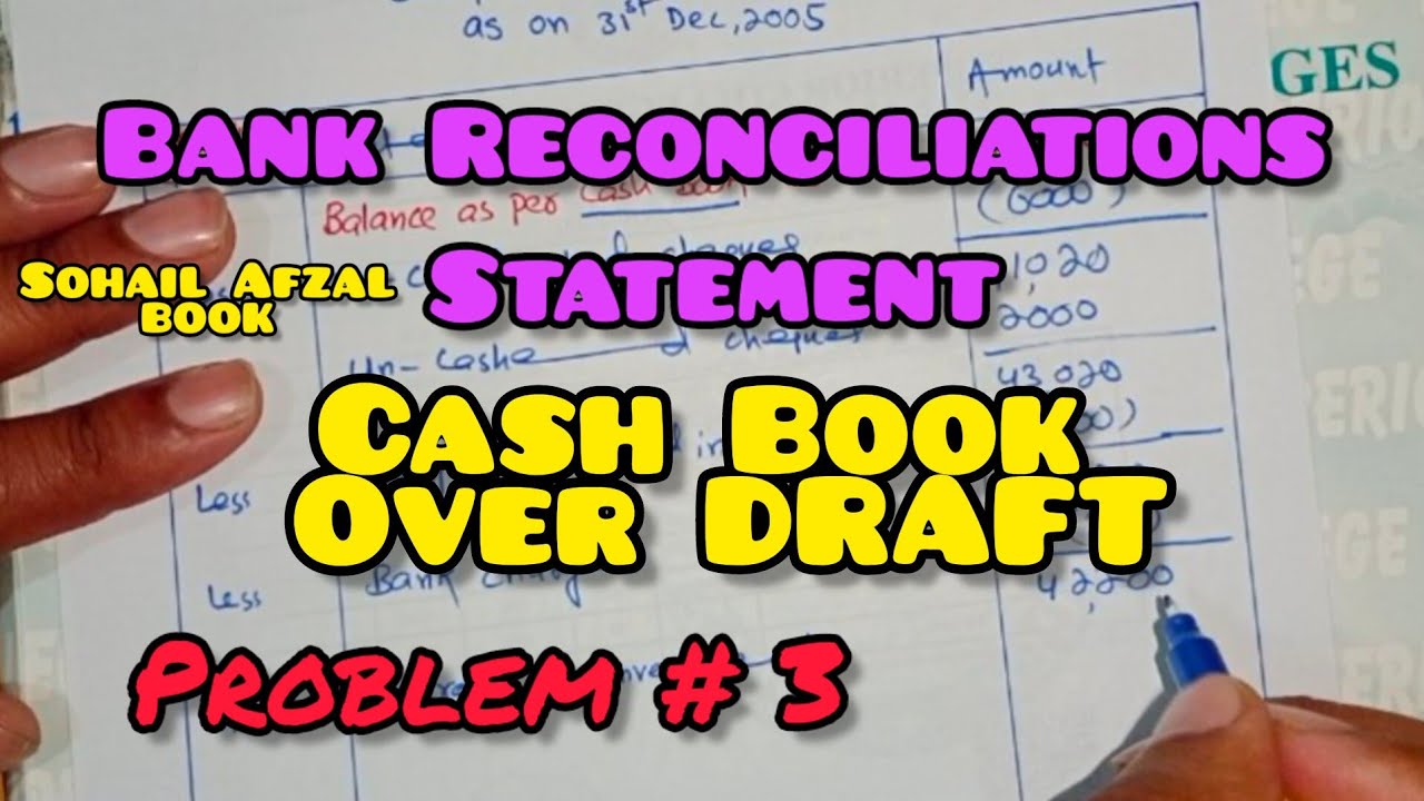 BRS| Problem #12 | Cash Book Overdraft  Balance|B.com part 1 BBA |Sohail Afzal|