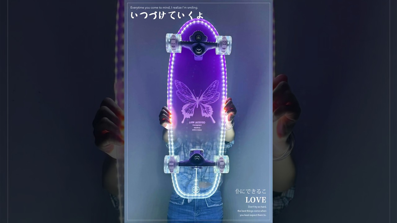 Transparent skateboards customized by players 