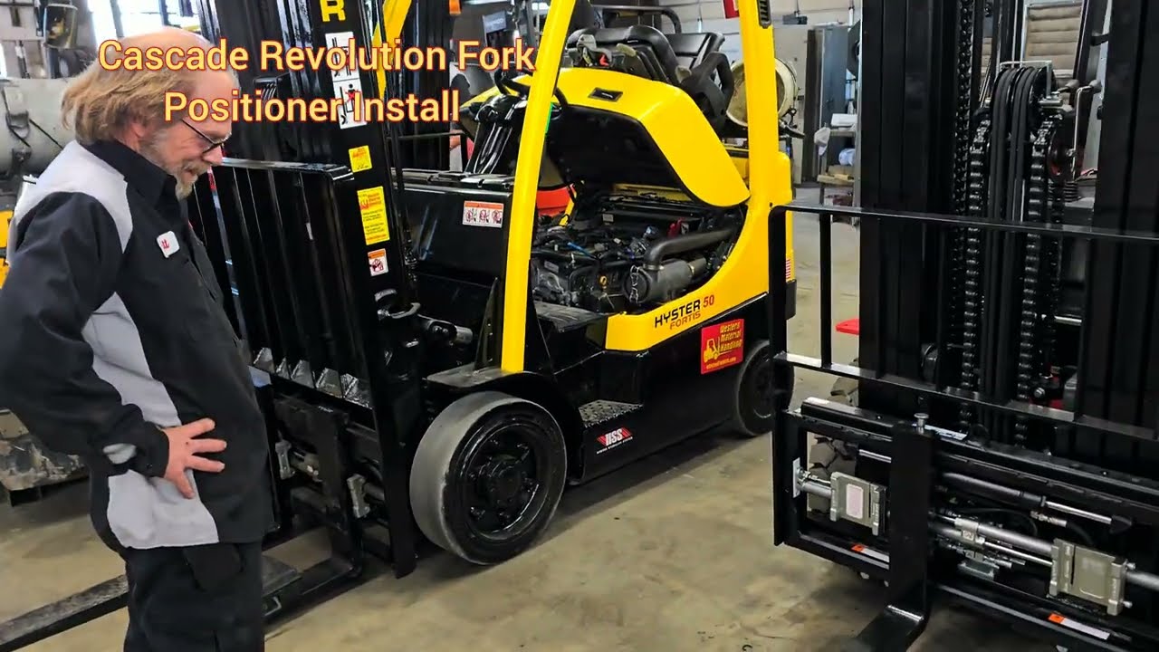 Cascade Revolution Fork Positioner Install Video - New Forklift  Hangcha FP25 - Turn on CC