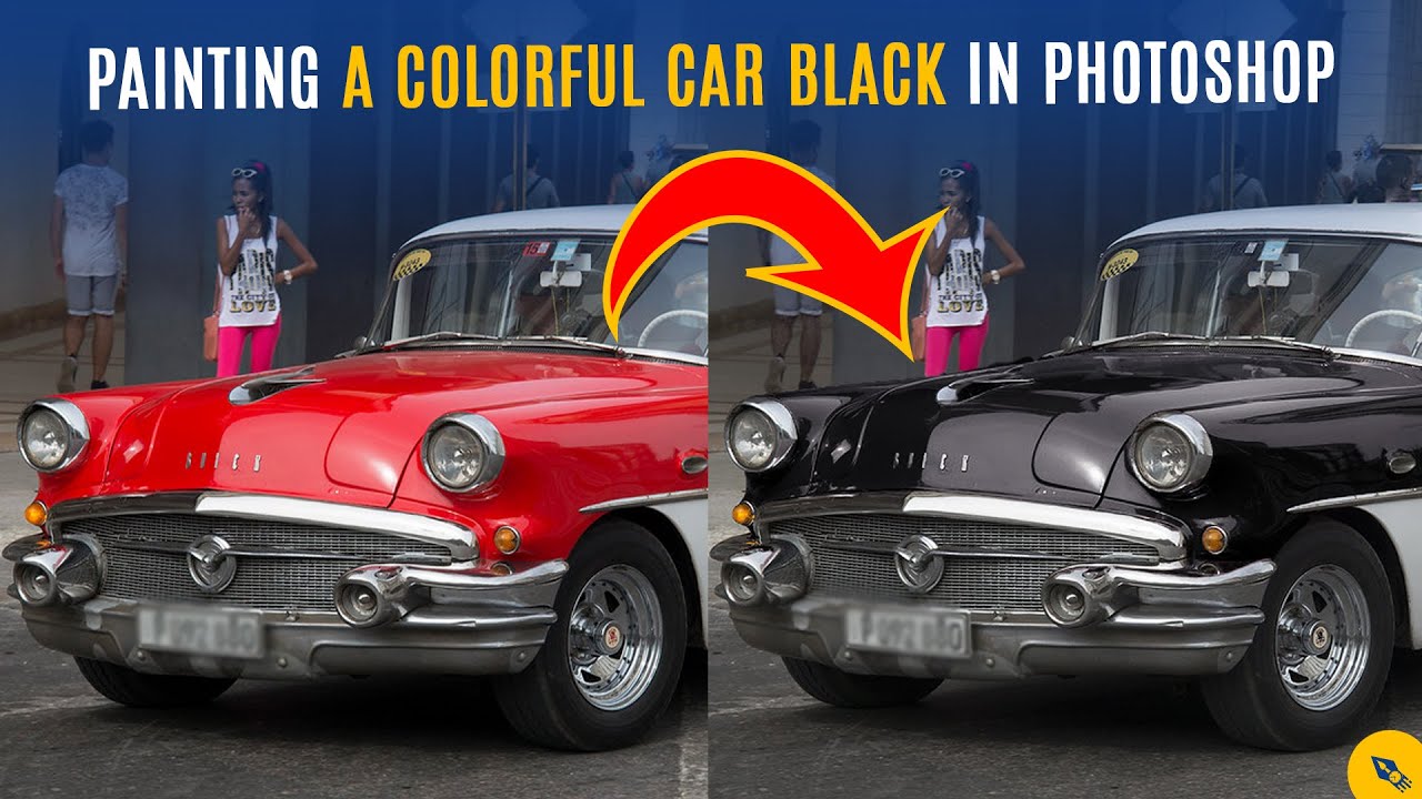 27-Painting a colorful car black in photoshop