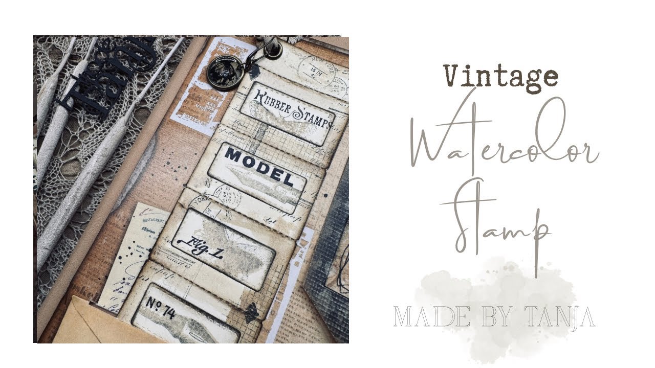 Vintage Watercolor stamps No4
