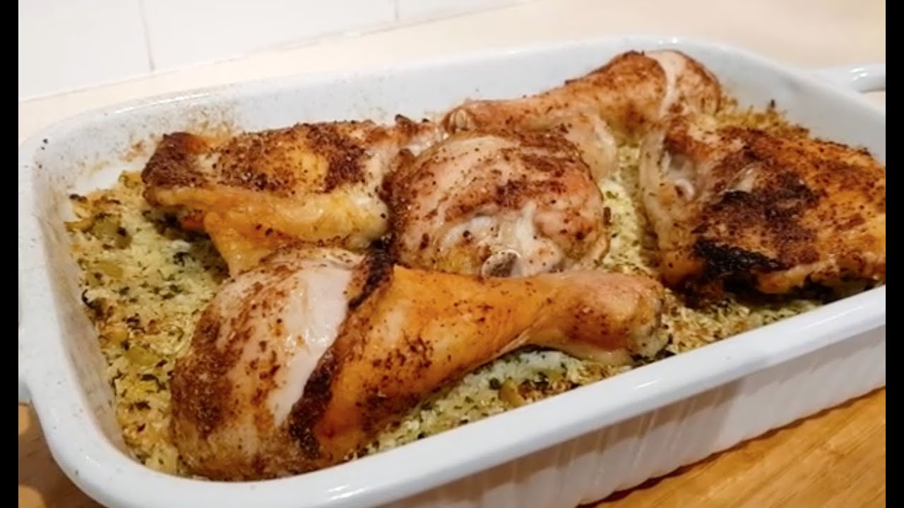 How to make Low Carb Baked Chicken and Cauliflower Rice