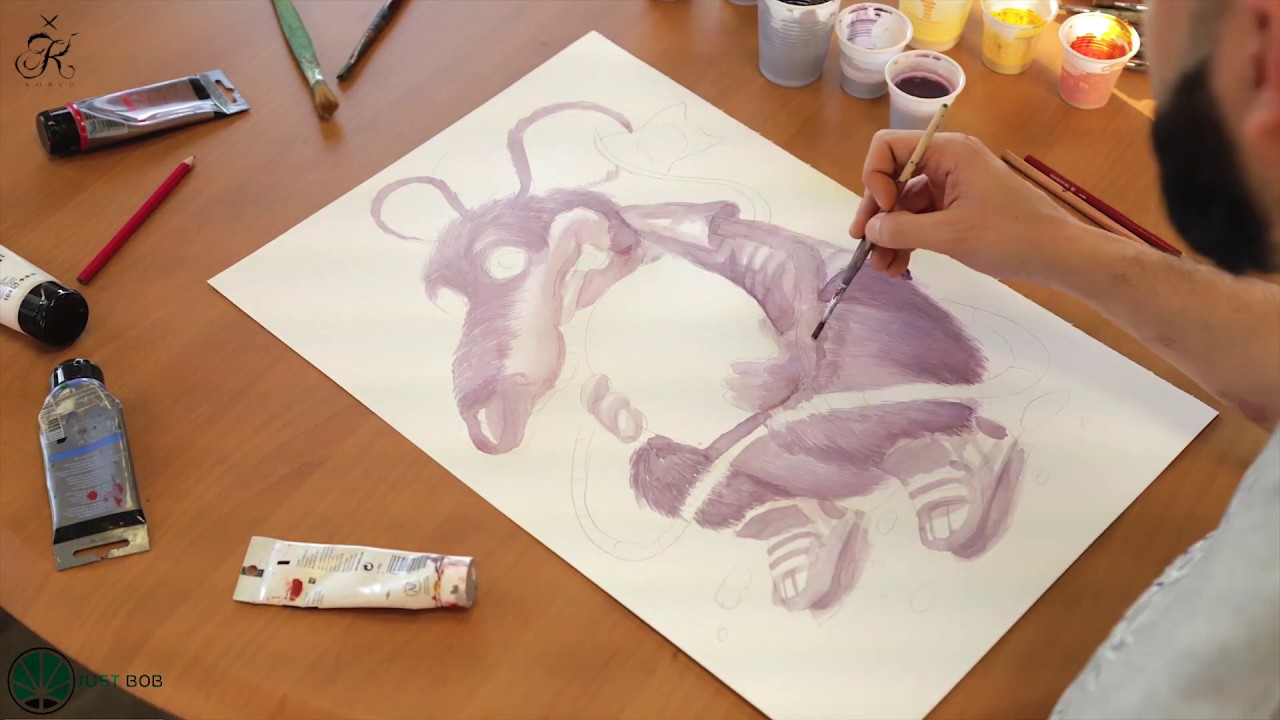 Watercolors LemonCheese  Time-laps By Korvo ft. JustBob
