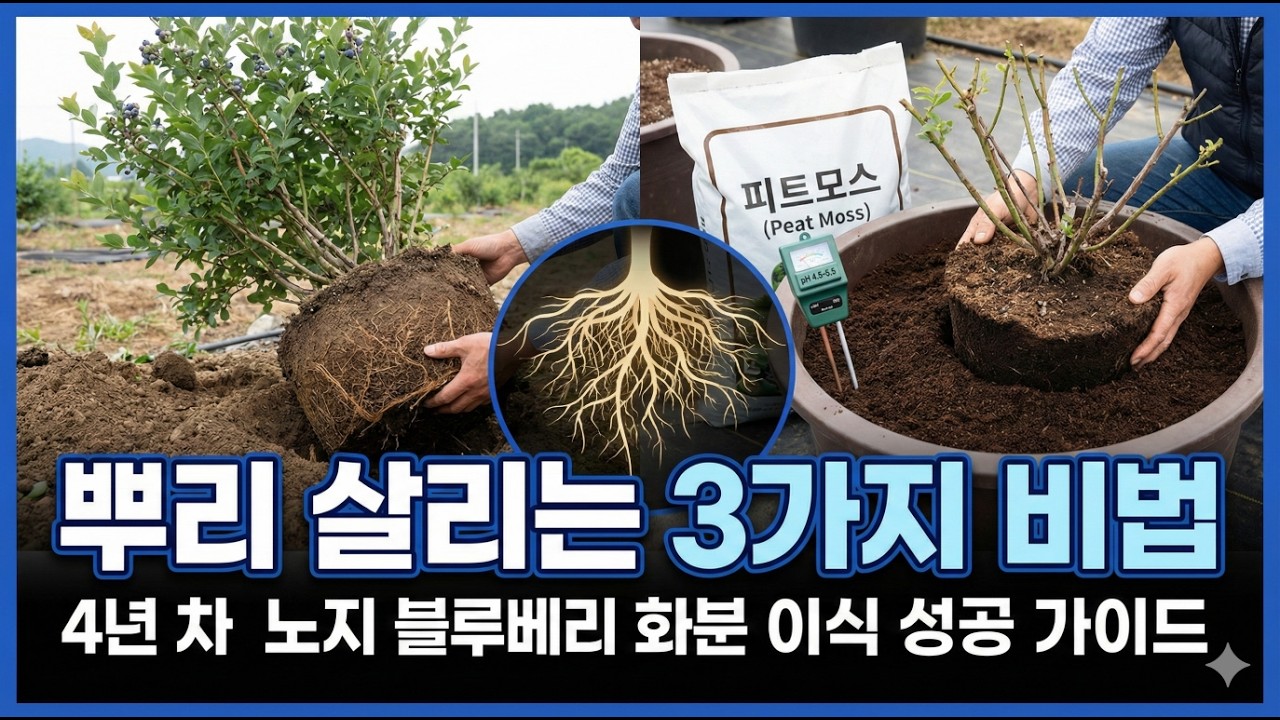 노지 블루베리 화분 이식, 뿌리 안 죽고 100% 살리는 핵심 원칙 3가지!!