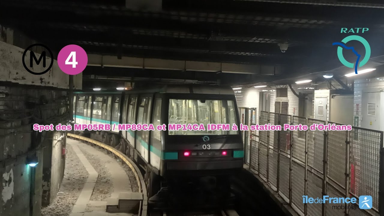 [Métro ligne 4 RATP] Spot des MP05RB/MP89CA et MP14CA IDFM à Pte d'Orléans #ratp #mp05 #mp89 #mp14