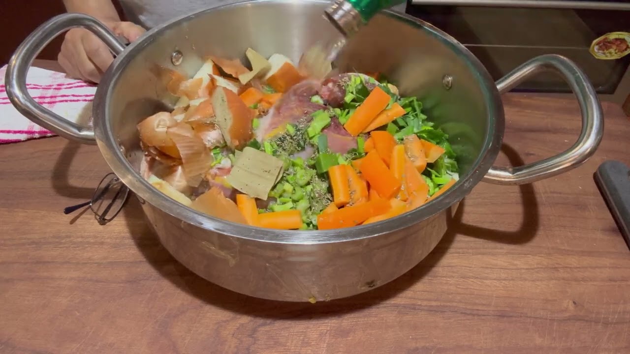 Cooking: Home made chicken stock.