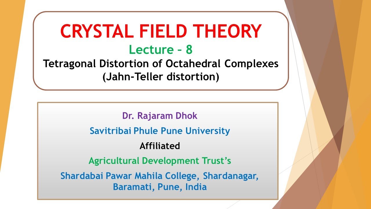 Crystal Field Theory  Lecture 8 | Tetragonal Distortion of Octahedral Complexes