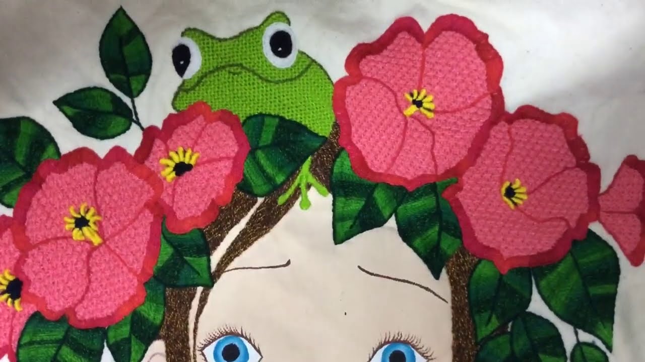 258.-Puntada fantasia rana de carita de niña parte 2/2