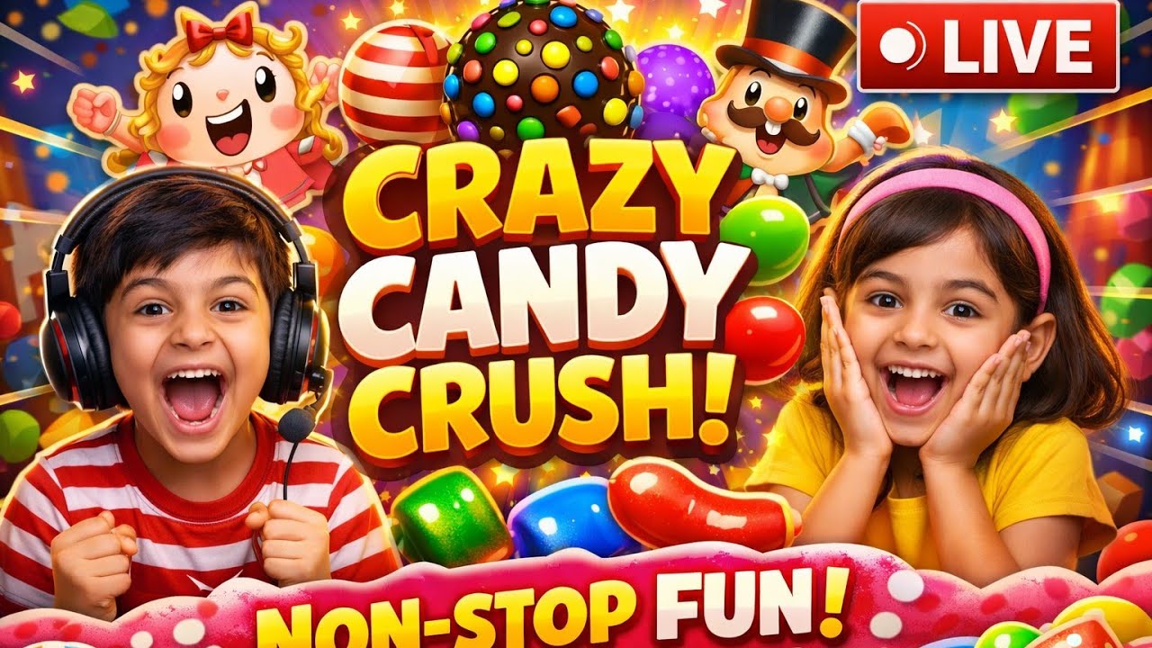 Candy Crush Saga Live Stream 🍭 Crazy Candy Blast | Kids Gaming