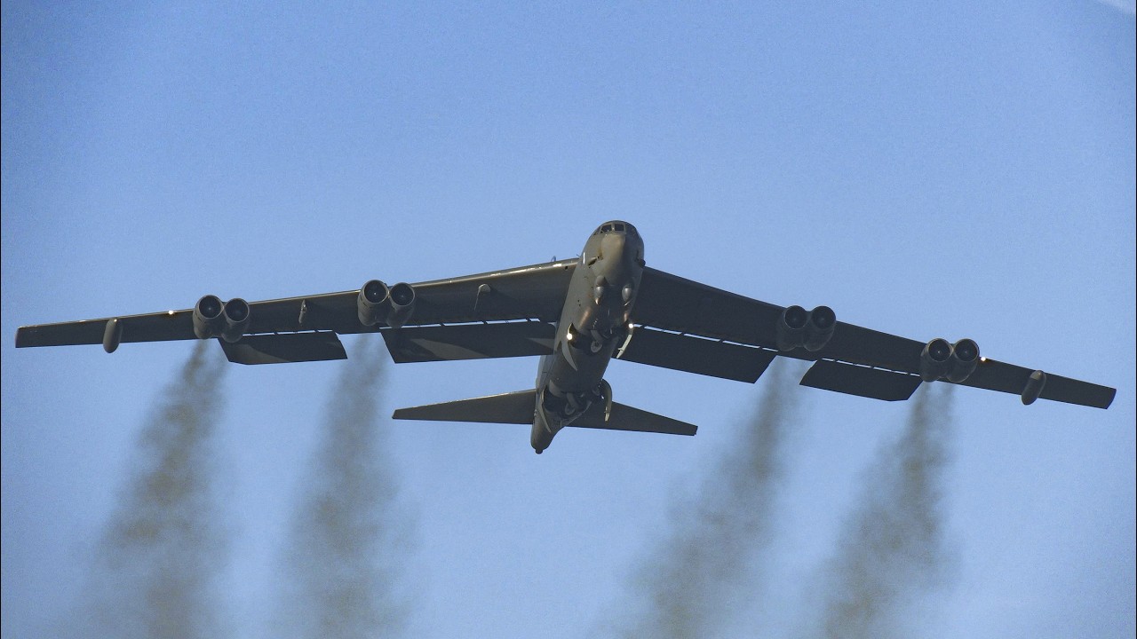 Smokey B-52 bombers launch from UK on a deployment to Europe
