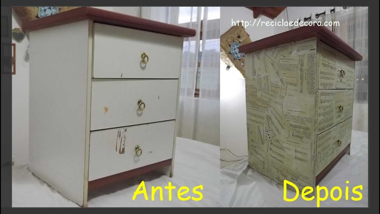Decoupage com Papel em Móvel