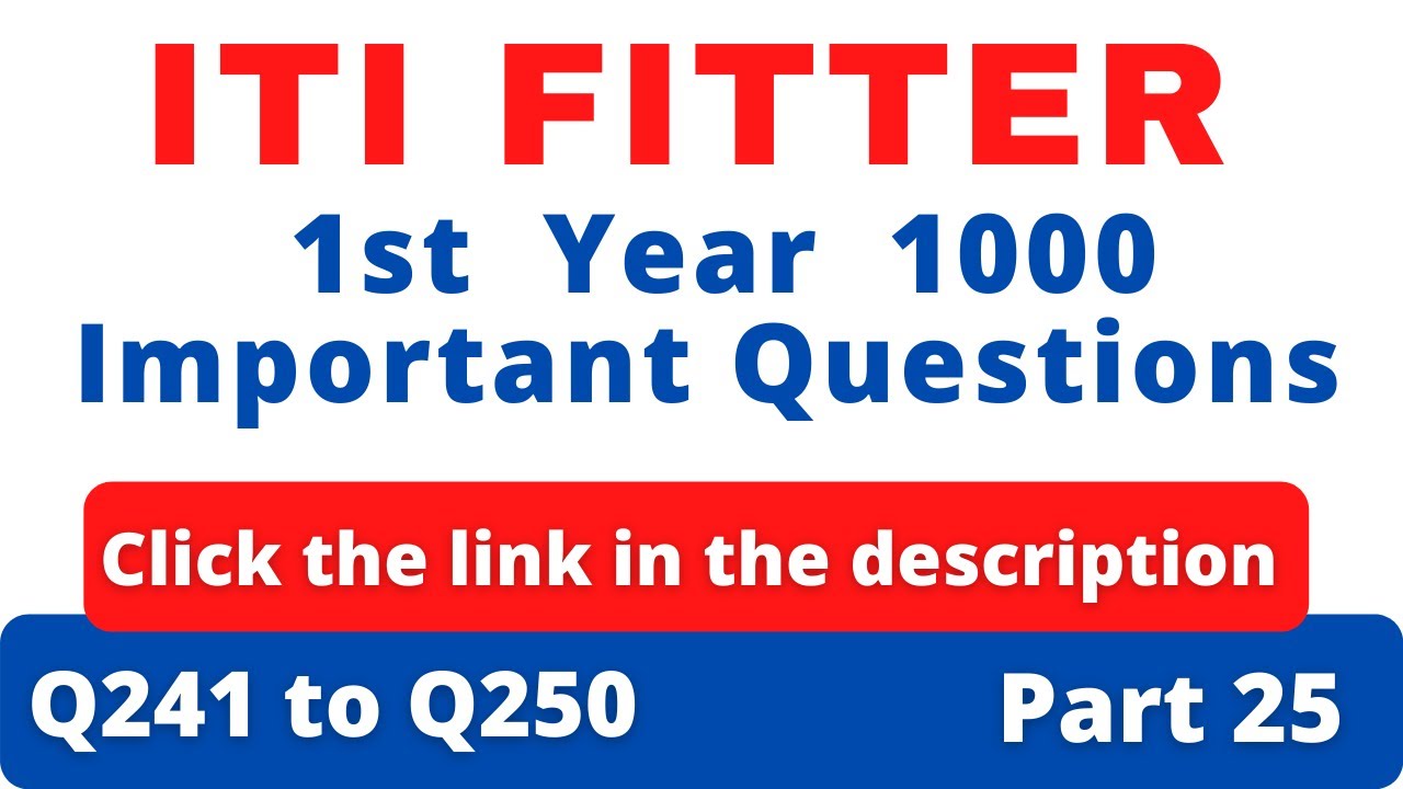 iti fitter theory question | objective question | fitter mcq  | ncvt iti question | iti fitter