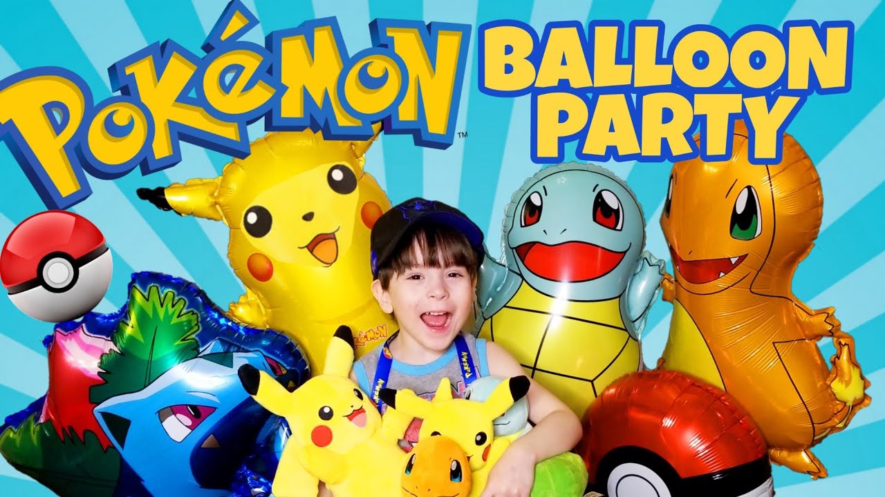 Pokemon BIG BALLOON PARTY! Inflating our Pokemon balloon bouquet DIY! 2019 gotta catch em all