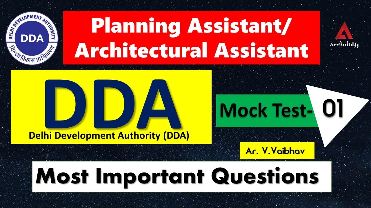 DDA Architectural Assistant / Planning Assistant | Mock Test- 01 [DDA]