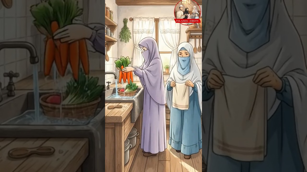 Dawn in the Garden 🌿 | Grandmother & Granddaughter in Quiet Countryside Harmony | #islam #trending