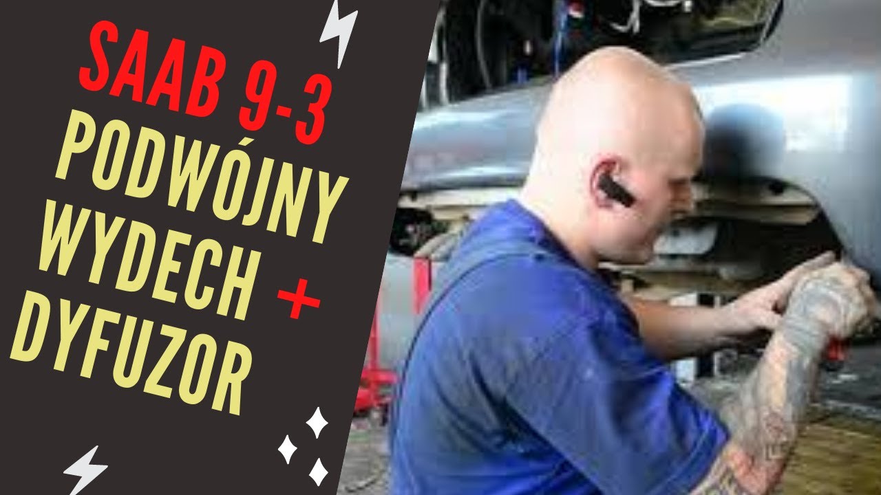 SAAB 9-3 podwójny wydech + DYFUZOR / Montaż dyfuzora tylnego zderzaka