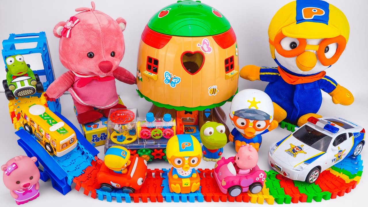 [🌟Toy ASMR🌟]💛97 Minutes Satisfying with Unboxing Pororo Forest Tree House Playground & Police Car