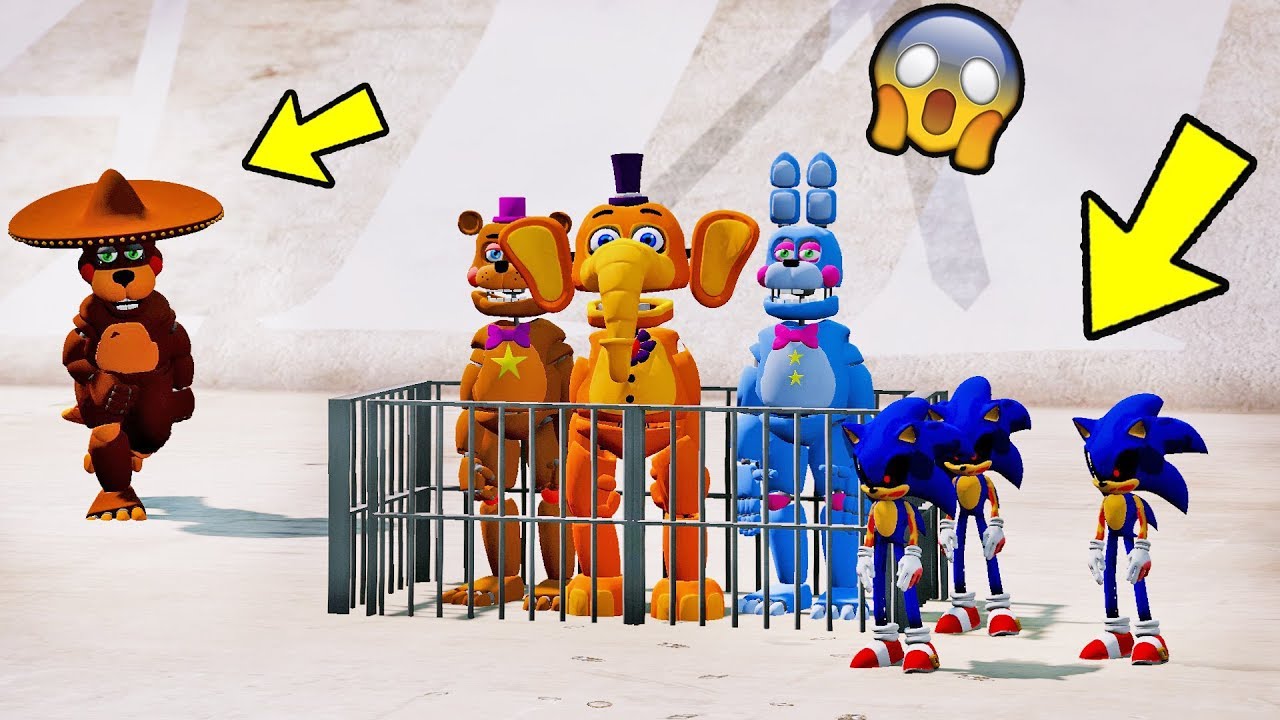 EL CHIP Pode Salvar os ANIMATRONICS do SONIC.EXE? | GTA V Five Nights at Freddy's