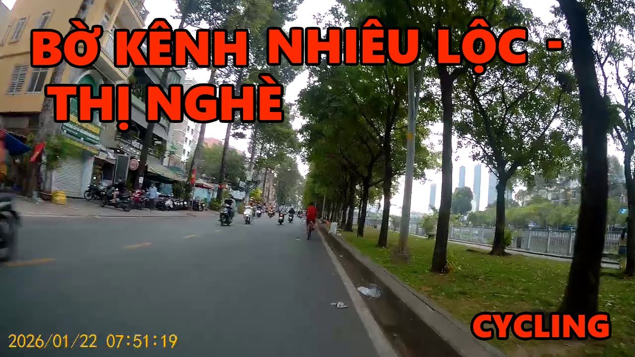 Đạp xe dọc bờ kênh Nhiêu Lộc - Thị Nghè - đạp xe buổi sáng sớm