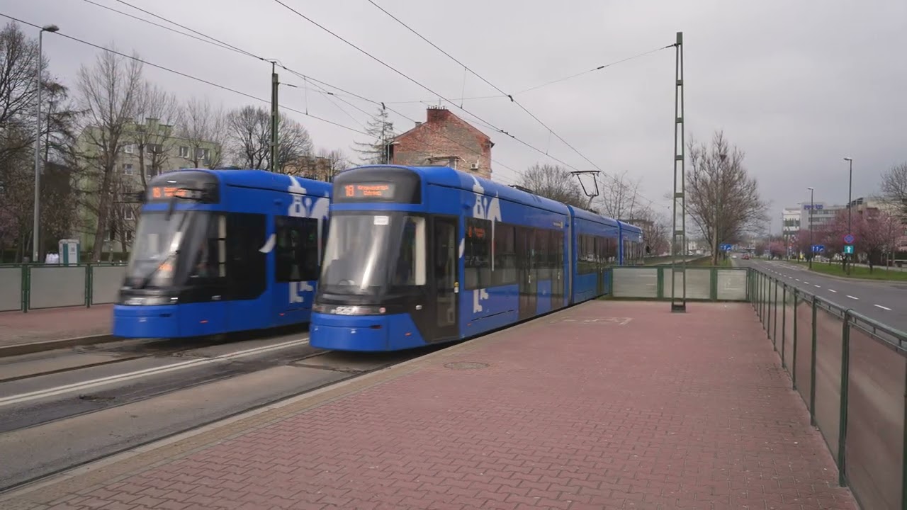 Poland, Kraków, tram 18 ride from Kalepanka to Szwedka