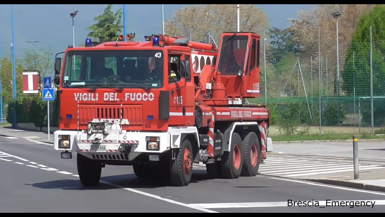 [SPARE] Uscita Autogrù Vigili del Fuoco Brescia in sirena