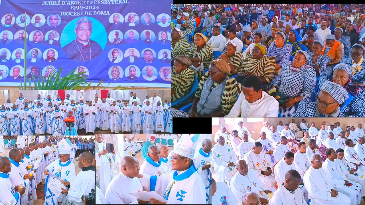 CELEBRATION DU JUBILE PRESBYTERAL 1999-2024 A LA PAROISSE St SACREMENT BOMA SAÏCO RDC KONCO CENTRL
