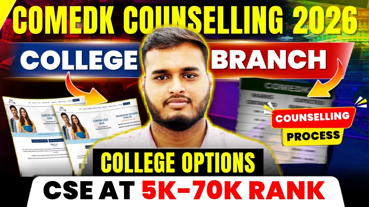 COMEDK 2026 Complete Counselling Process ✅| 0-70K CSE College Options in Comedk| Best Choice Filling